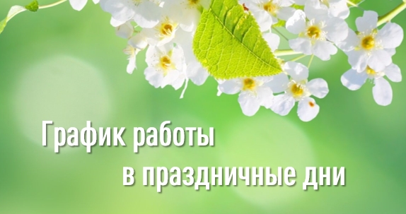 Режим работы в праздничные дни!