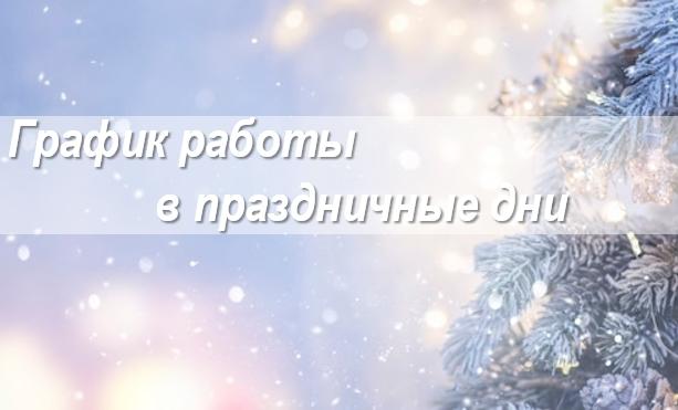 Режим работы в праздничные дни!